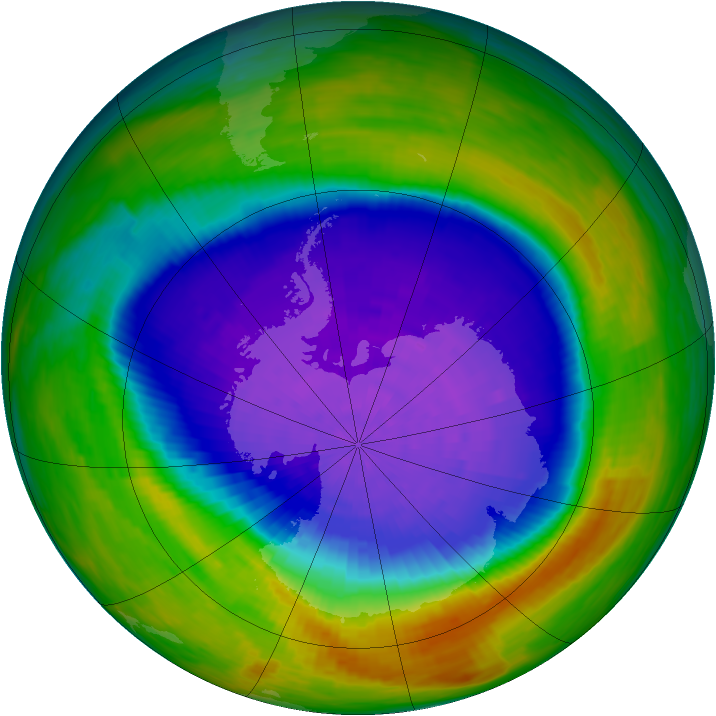 Antarctic ozone map for 08 October 1994